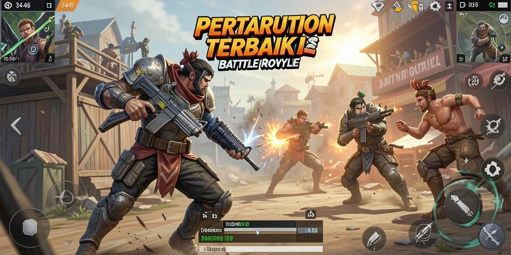 Gameplay seru 3446 dengan aksi Battle Royale intens.