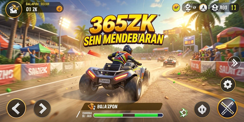 Tangkapan layar gameplay 365ZK menunjukkan aksi balapan yang mendebarkan.