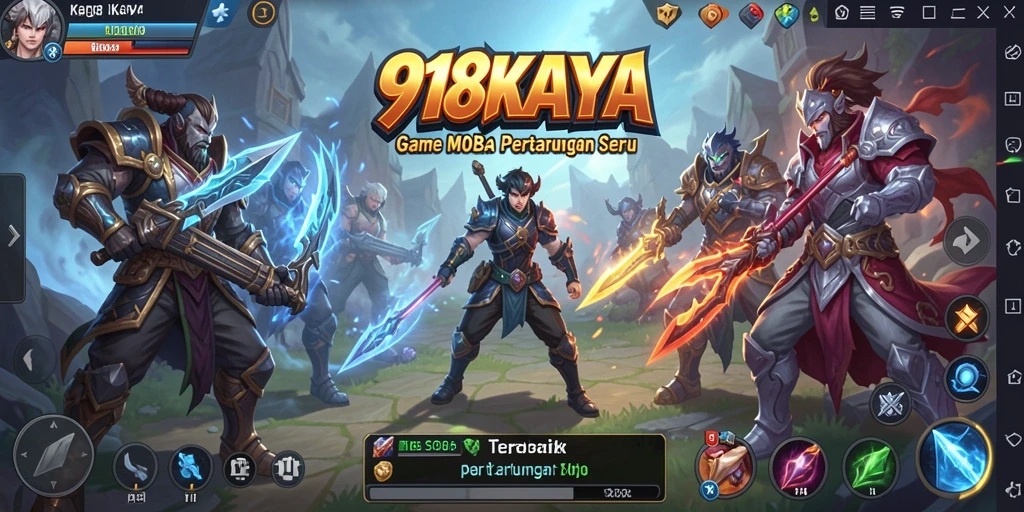 Tangkapan layar gameplay <strong>918KAYA</strong> menampilkan aksi epik di arena pertempuran.