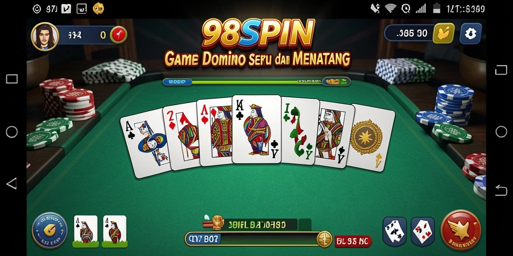 Tampilan utama gameplay seru 98SPIN dalam permainan Domino.