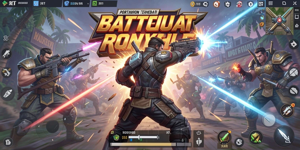 Gameplay seru dalam 9ET di arena Battle Royale.