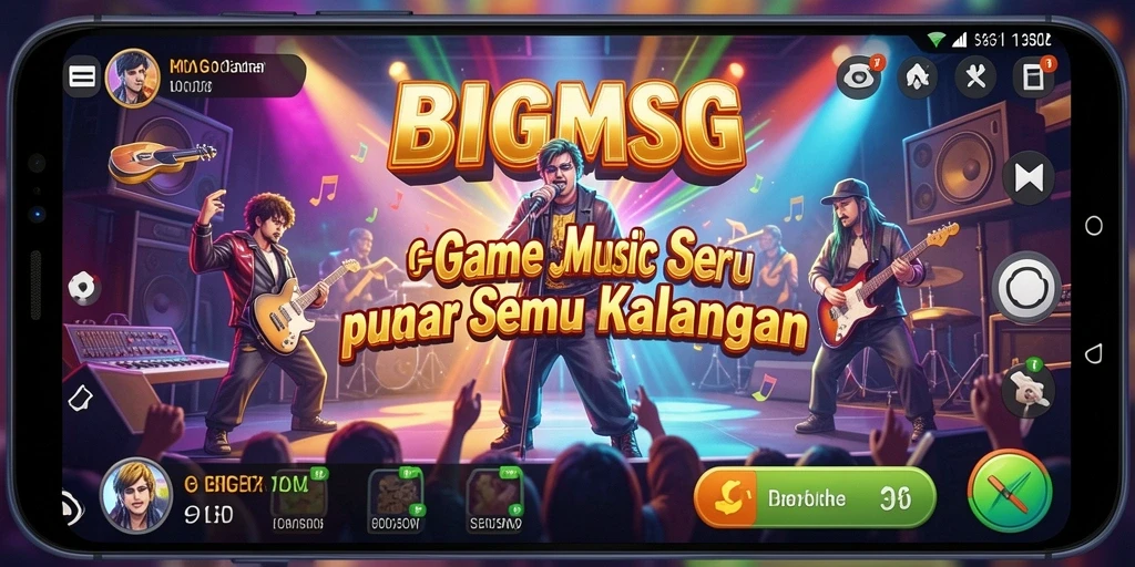 Tampilan gameplay BIGMSG yang penuh warna dan interaktif.