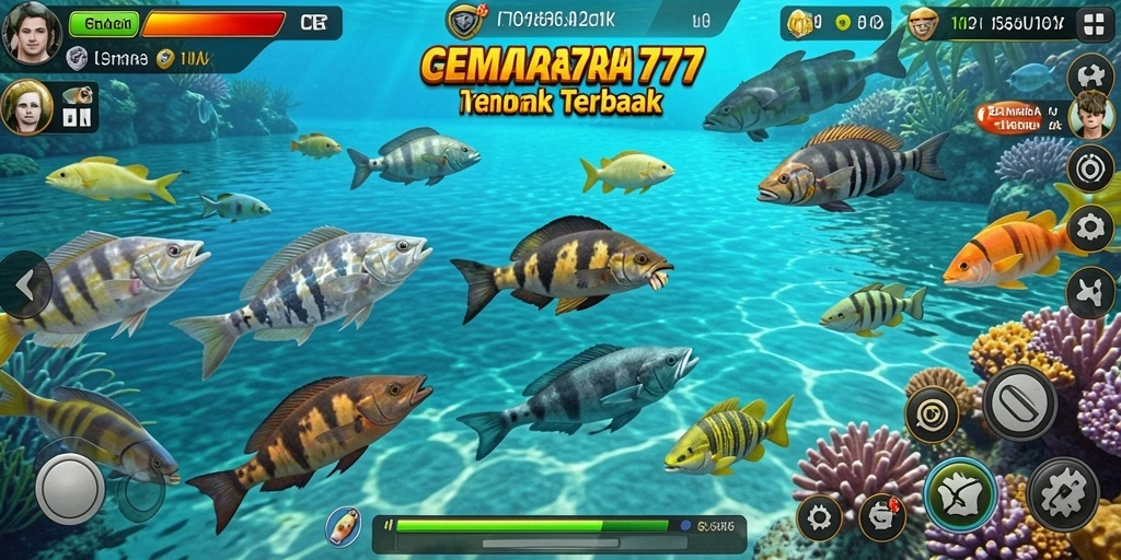 Screenshot gameplay CEMARA777 yang menampilkan aksi menembak ikan.