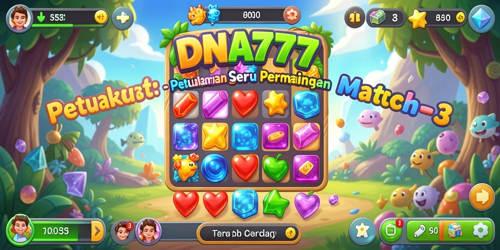 Tampilan gameplay menarik dari DNA777 dalam genre Match-3.