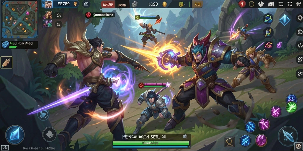 Tangkapan layar gameplay MOBA yang mendebarkan di EE789.