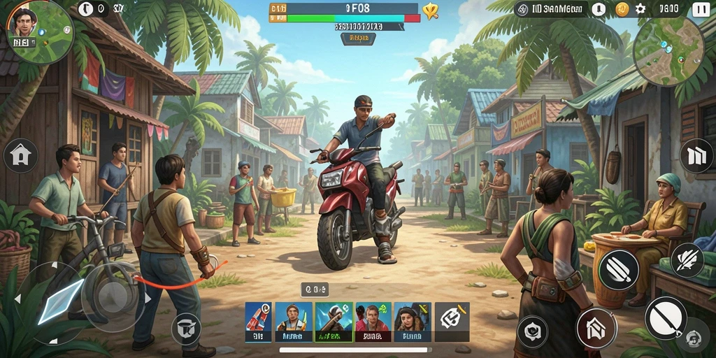 Tampilan gameplay F08 dengan interaksi karakter yang mendalam.