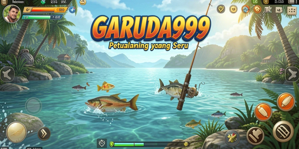 Tampilan gameplay <strong>GARUDA999</strong> yang menawan saat memancing di laut.