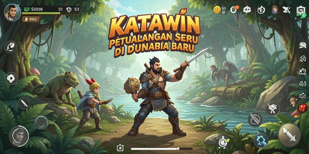 Screenshot utama KATAWIN menampilkan gameplay yang seru di dunia petualangan.