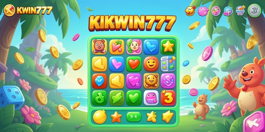 Screenshot KKWIN777 menampilkan gameplay seru dalam permainan Match-3.