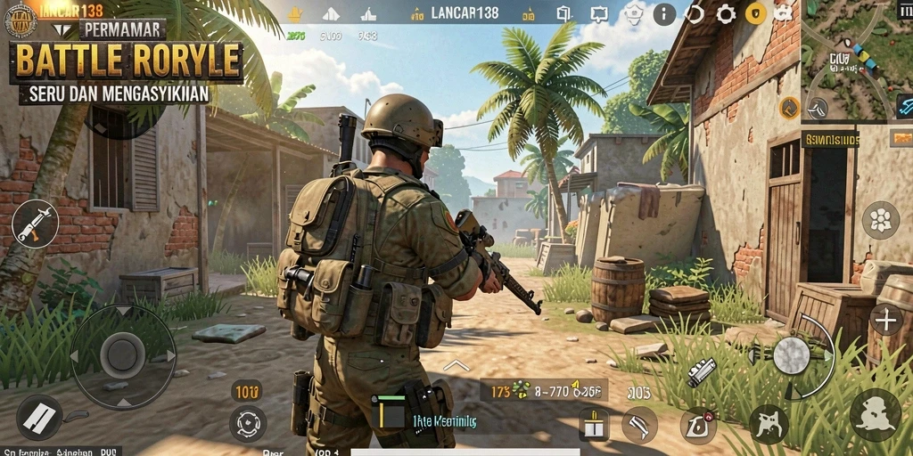 Tampilan gameplay seru dalam pertarungan Battle Royale.