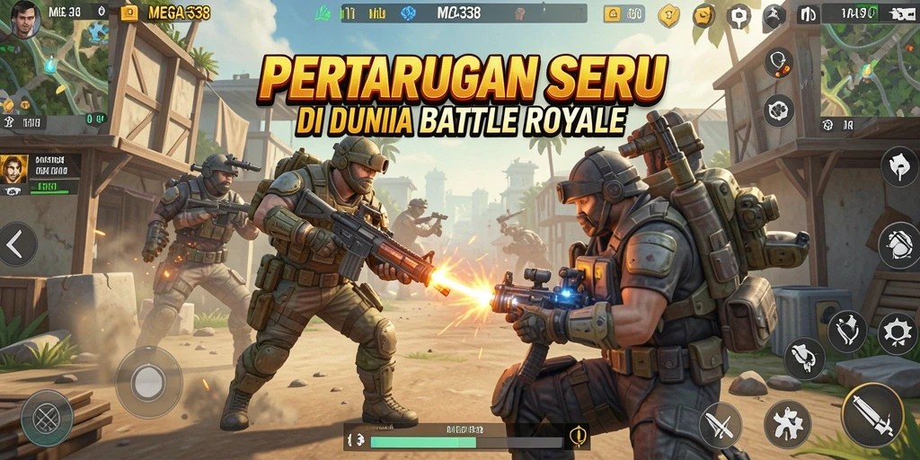 Gameplay seru dan mendebarkan di MEGA338 Battle Royale.