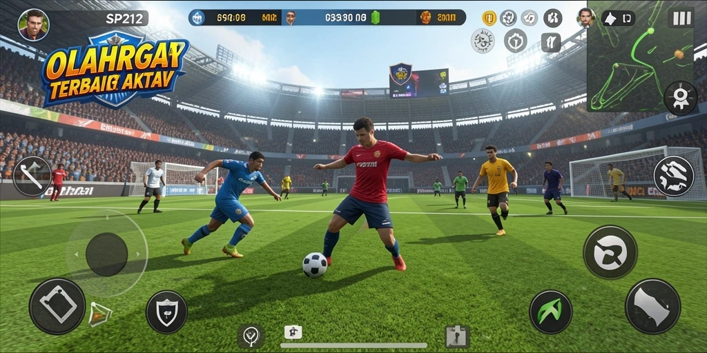 Tampilan gameplay SP212 dengan aksi olahraga yang mendebarkan.