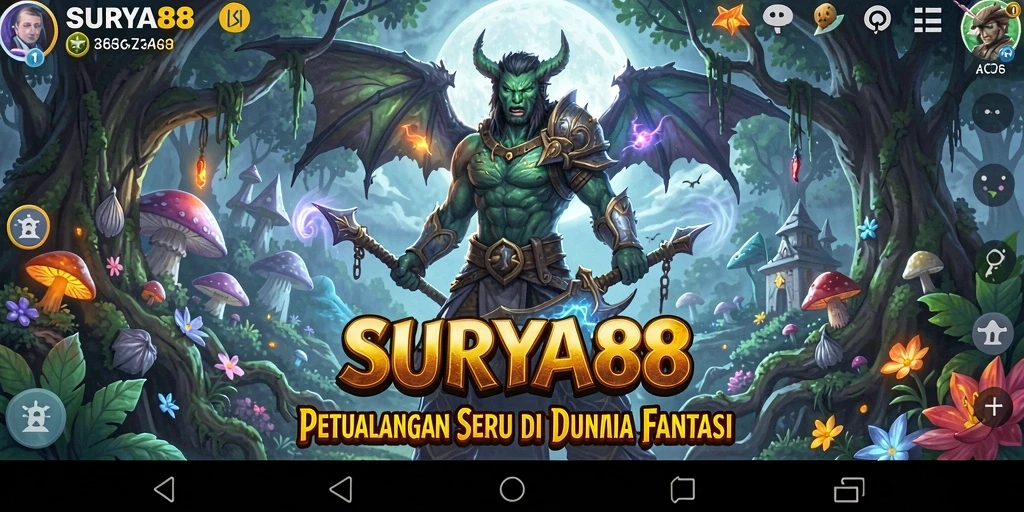 Tangkapan layar menunjukkan gameplay petualangan yang mendebarkan di SURYA88.