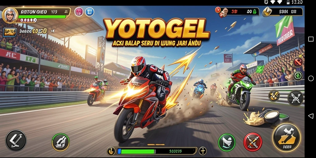 Screenshot gameplay YOTOGEL yang menarik dengan balapan yang penuh adrenalin.